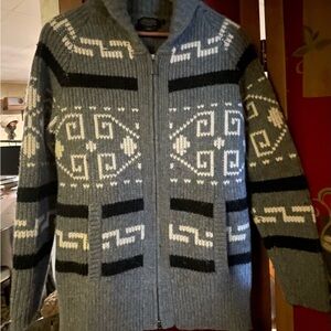 Pendleton Grey Westerly Zip-Up Sweater